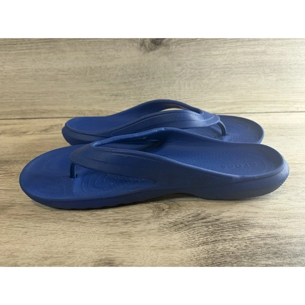 Crocs Classic Flip Flop Sandals Blue Slip On Casual Shoes Mens 9 Womens 11